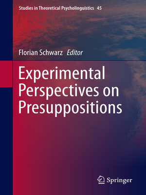 cover image of Experimental Perspectives on Presuppositions